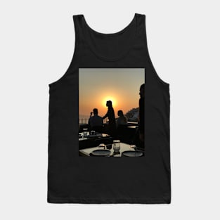 Santorini Sunset from a Restaurant Tank Top